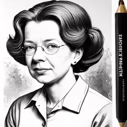pencil drawing of ruth stein by jeff kallis