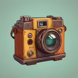 a camera is sitting up against the wall