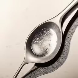 a spoon that has some liquid on it