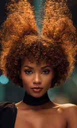 an african american woman with a curly hair