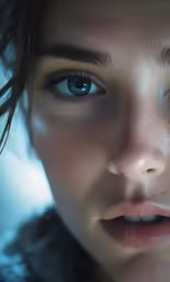 an animation photo of a woman with a freckled face