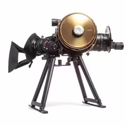 the telescope on a tripod