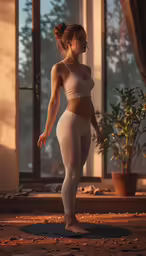 the girl in the nude position has her hands on her hips