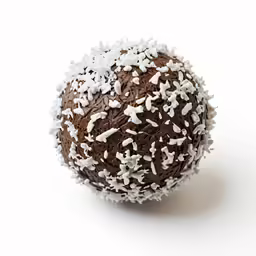 a ball covered with sprinkles of chocolate and white
