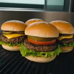 hamburgers covered with cheese are cooling on the grill