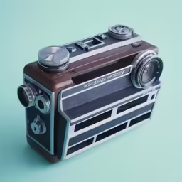 an old fashioned camera sitting on top of a table