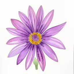 a close up view of a painting with watercolor paint,a close - up image of a purple flower