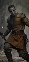 a character dressed in medieval armor