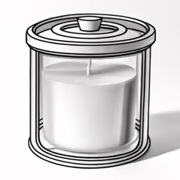 a candle that is placed inside of a glass container