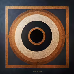 an abstract geometrical painting that resembles circles