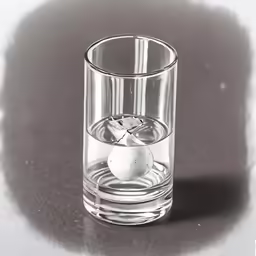 an apple is sitting in a glass filled with water