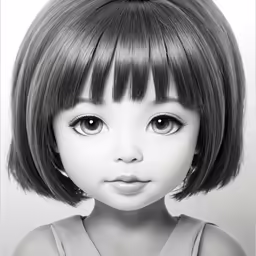 a cartoon character has very big eyes and is looking into the camera