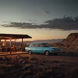 a car that is sitting outside under a gazebo