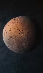 an earthy object floating in the water with no one around