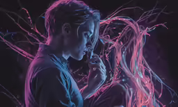 the young man is using his cellphone to talk