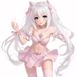 a girl in a dress is sitting on her knees