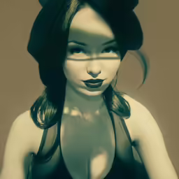 a girl in a bunny costume with dark lipstick