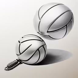 the ball and the screw are on top of the basketball