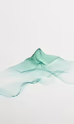 an abstract painting of waves in a white room