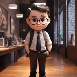 a doll is standing with his arm on the chest