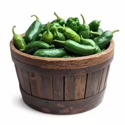 some very pretty green peppers in a basket