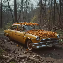a car with something on it and an out door sedan