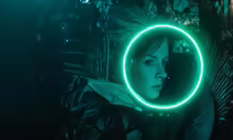a woman is shown holding up a circular object