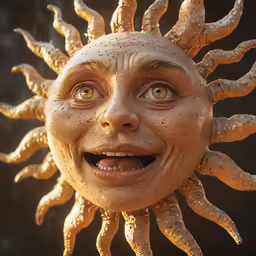 an artistic photo of a sun with many heads