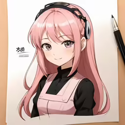 a girl with long hair has headphones on