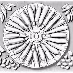 a circular plate that has two different types of bread and nuts