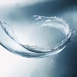 an elegant water splash with clear bubbles on top