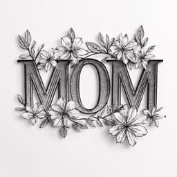 the word mom written with flowers