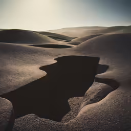 the shadow of the dune shows the shadow of the desert