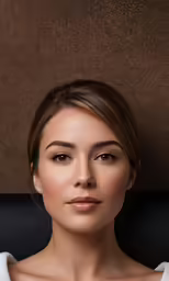 a woman with a beautiful look on her face