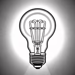 a black and white photo of a light bulb