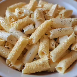 a pasta dish with white sauce and sprinkles on it