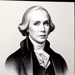 the drawing of an adult lady, her face is close