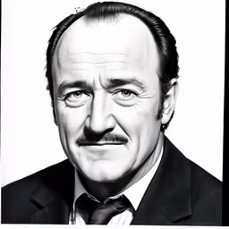 a portrait of a man with a mustache and a suit