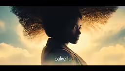 a black woman with an afro and an afro braid is shown in front of the sun