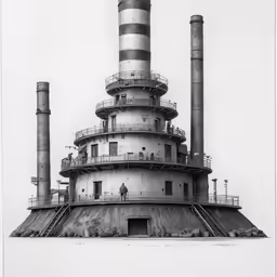 an architectural drawing of a steam stack structure