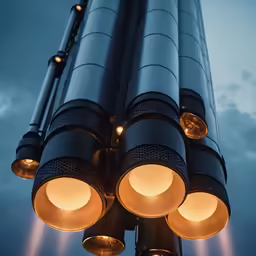 a close up of a lamp attached to a building