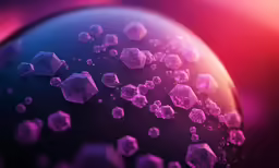 the blue and pink substance is being blown off
