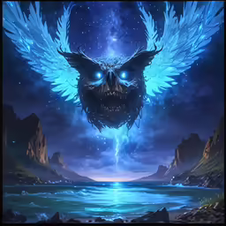 a digital painting of an owl with wings
