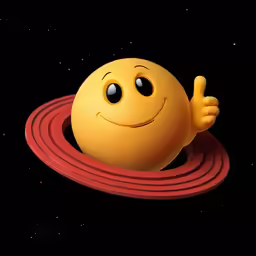 a smiley face is pointing at a red circle