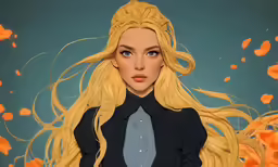 this is a doll with big blonde hair