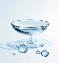 an empty bowl of water sitting on top of a glass