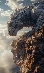 an artistic photo of a godzilla