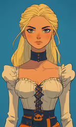 a woman with blonde hair wearing white dress