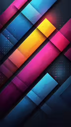 colorful, abstract shapes are featured on the wall,colorful geometric shapes are arranged against the black background