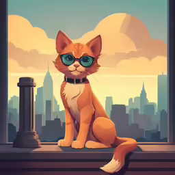 an image of a cat sitting on a ledge